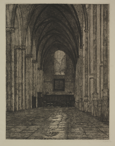 28948 Interieur van de Buurkerk te Utrecht: de zuidelijke zijbeuk gezien uit het westen.